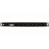 Reglette Alum 19  6 Prises 2P + T avec Disjoncteur Lande