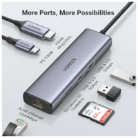 HUB USB-C 7 en 1 supporte PD 100W recharge (CM512)