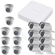Kit 1.0 Mégapixels système de 16 caméras 8 extérieurs/intérieurs et 8 intérieur avec DVR HIK PACK 16 Camera DVR