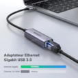 Adaptateur Ugreen Aliminium USB 3.0 vers RJ45 Ethernet gigabit (50922) 50922