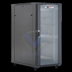 COFFRET INFORMATIQUE 24U 600MM D600MM H1300MM + ÉTAGÈRE + 2VENTILATEURS
