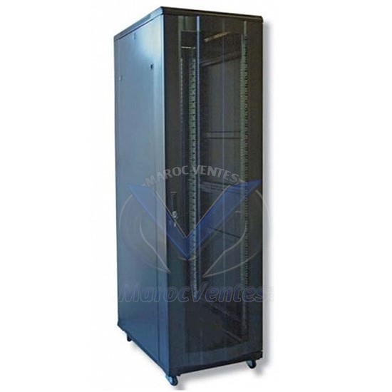 COFFRE INFORMATIQUE 47U 800*800*2200MM + 2 ETAGERE + ROULETTE AVEC PIED + VENTILATEUR*4 47U88