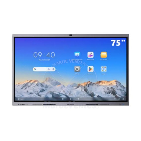 Ecran Interactif 75" Tactile UHD 4K AVEC CAMERA INTEGREE DS-D5C75RB/B2L