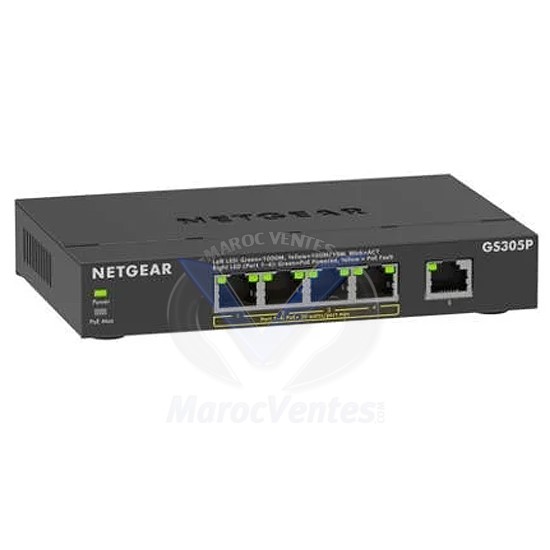 SWITCH NON MANAGEABLE 5 PORTS GIGABIT SOHO POE+ 63W GS305P-300EUS