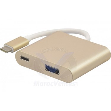 Convertisseur USB 3.1 Type-C vers HDMI 2.0 + PowerDelivery