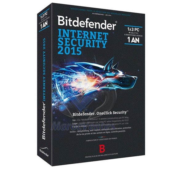Bitdefender Internet Security2015 - 1 an 3 postes B-QBDIS-5X1P003