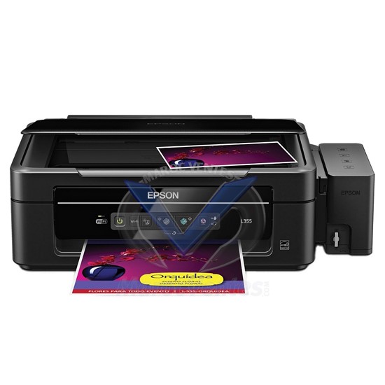 EPSON L355 A4 3en1 (copy scan print)  33ppm 5760*1440Dpi 1200Dpi bac papier 100 Connexion USB Iprint WIFI Livrée avec de l’encre  pouvant imprimer  environ 12000 pages en noir et 6500 en couleur . C11CC86301