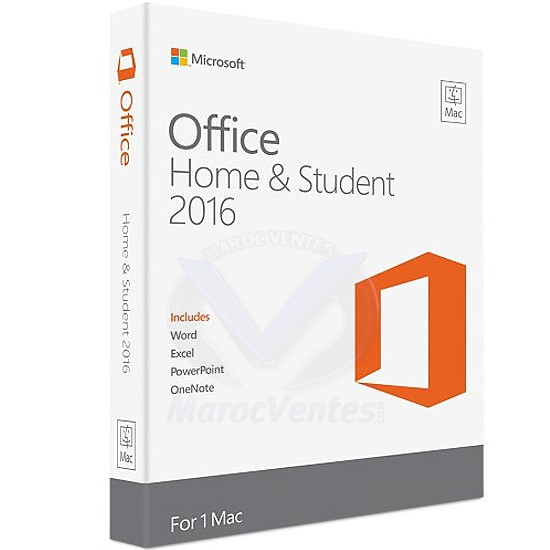 MS Office Mac Home Student 2016 French Africa Only Medialess GZA-00729