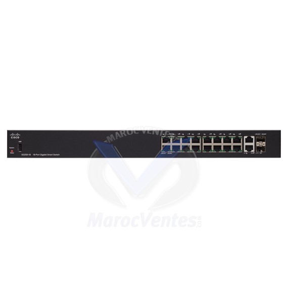 Switch 16 x 10/100/1000 + 2 x combo Gigabit Ethernet / SFP Gigabit SG250-18-K9-EU
