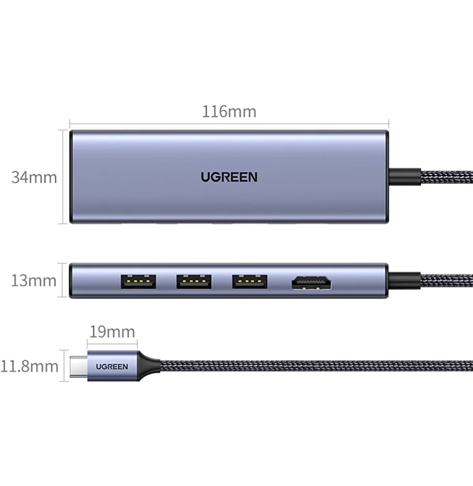 Ugreen Station d accueil USB-C 6 en 1 4K 20956A